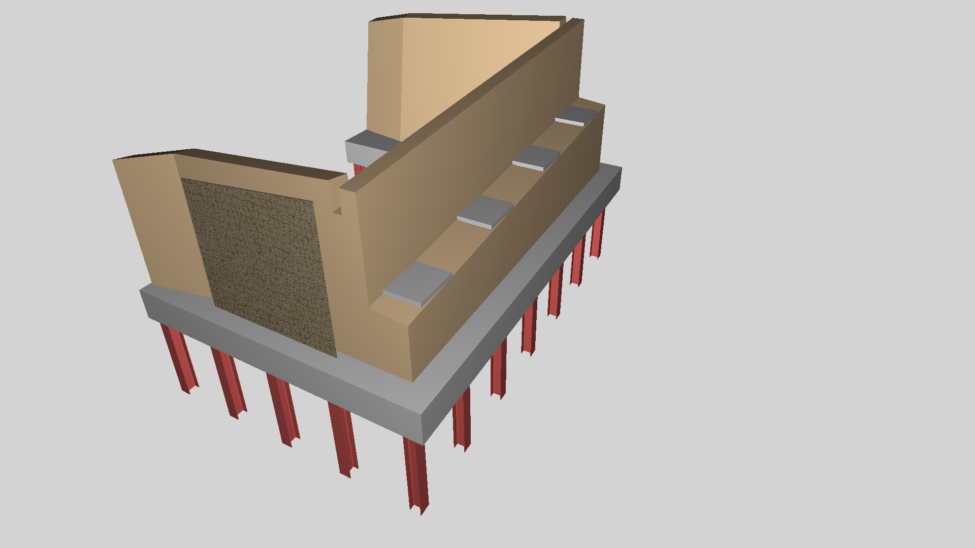 Bridge abutment model