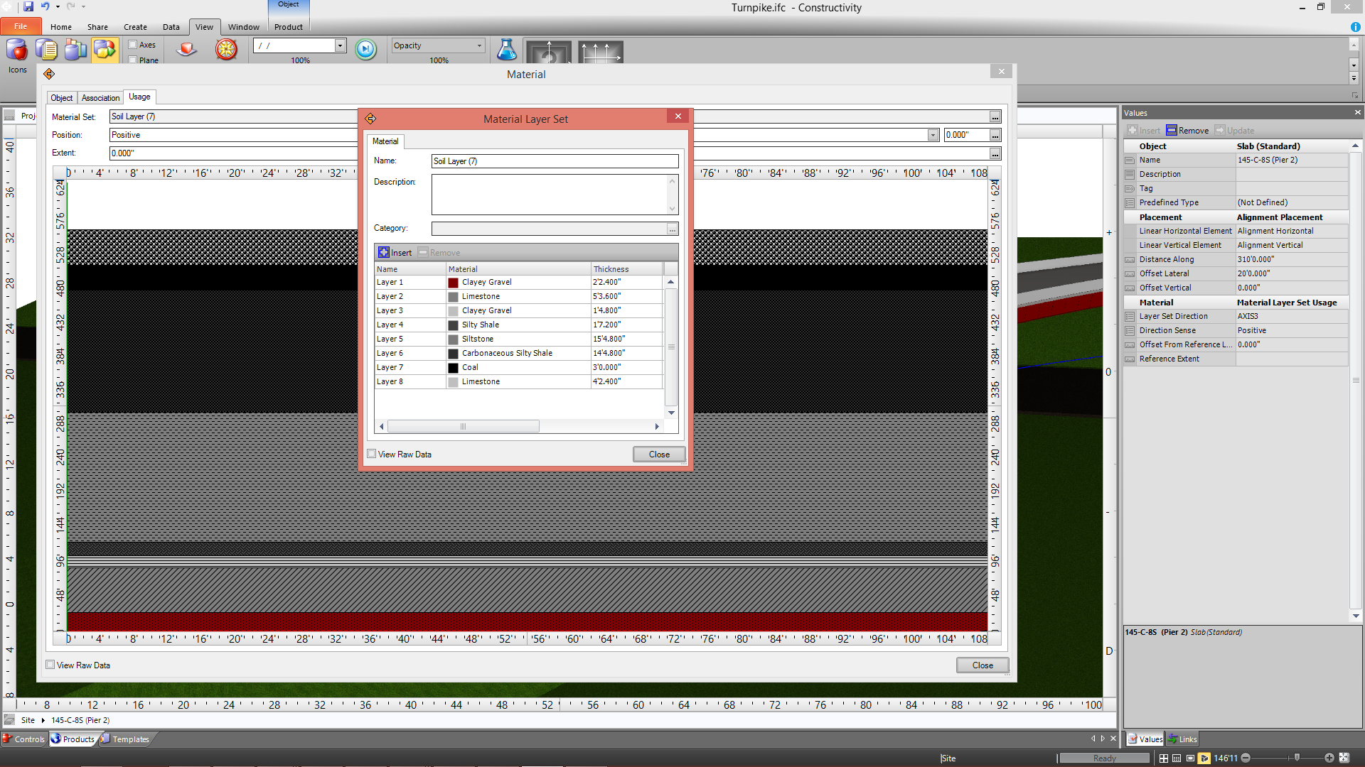 Bridge terrain material