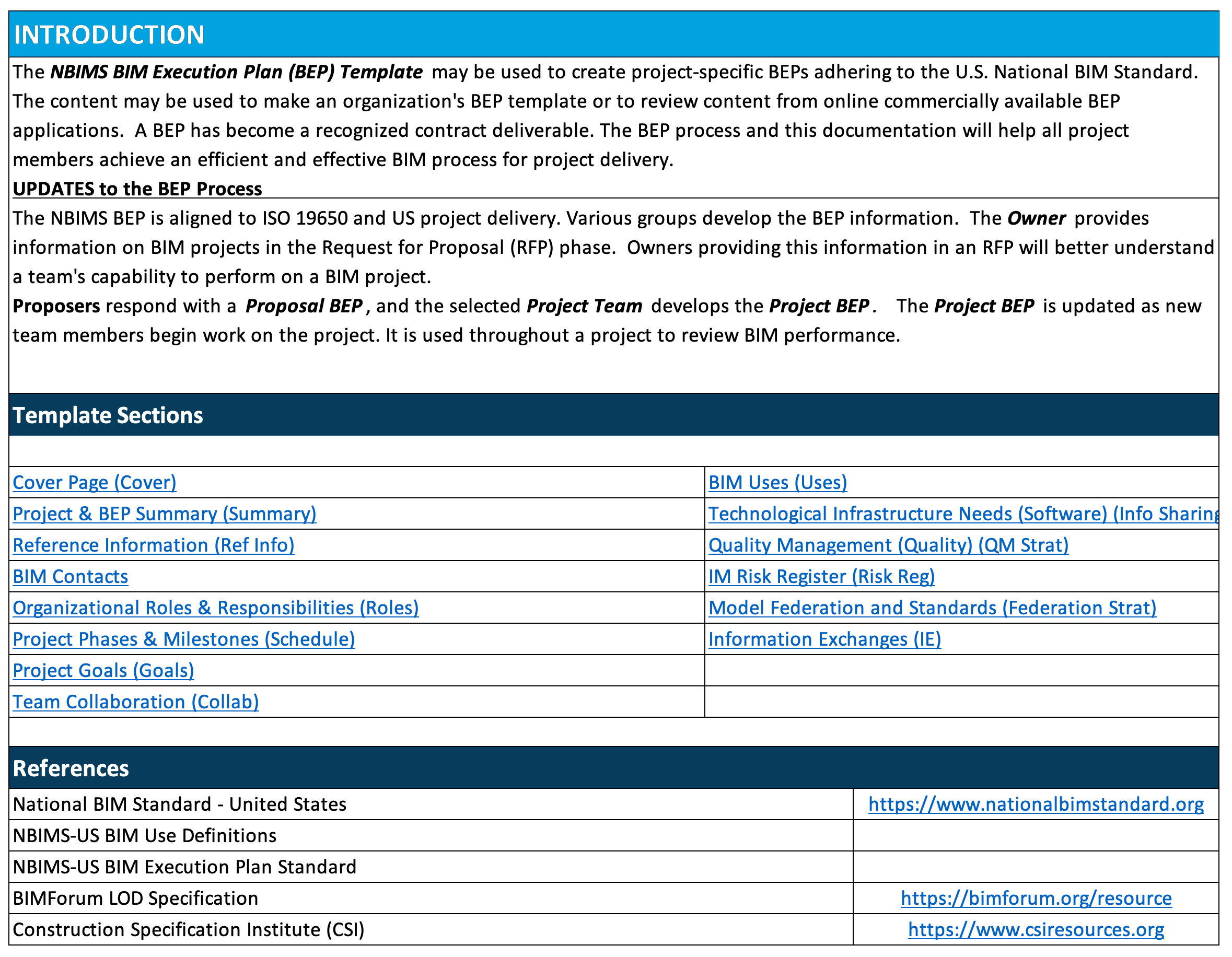 Figure A-2: BEP Cover Page Template